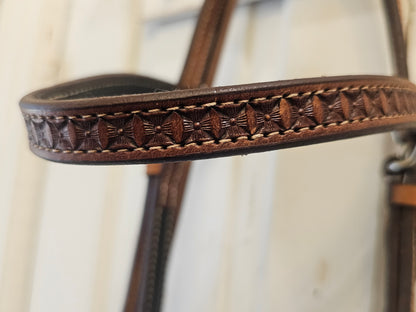 Western headstall basketweave tooled, like new