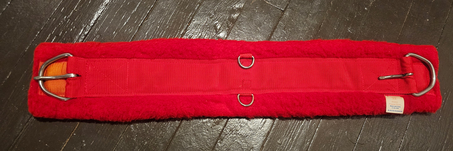 32" Red Western Fleece Girth, new