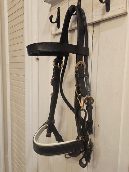 New Trail Halter Bridle, brass hardware, padded nose band