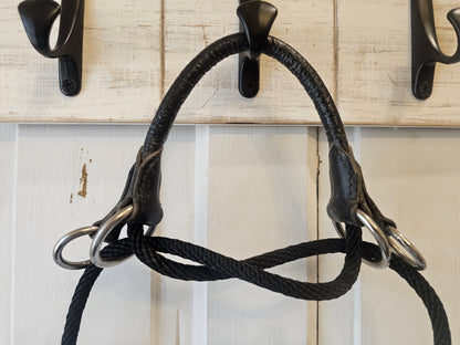 Bitless Bridle Noseband attachment black leather