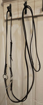 Double Bridle part with reins and loose ring snaffle, thin reins, soft leather