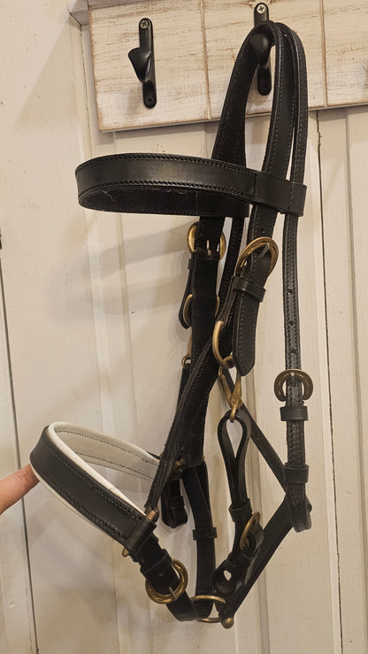 New Trail Halter Bridle, brass hardware, padded nose band