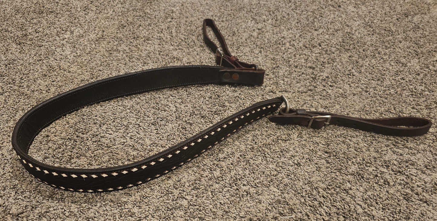 35" Buckstitch Tripping Collar Vintage Leather