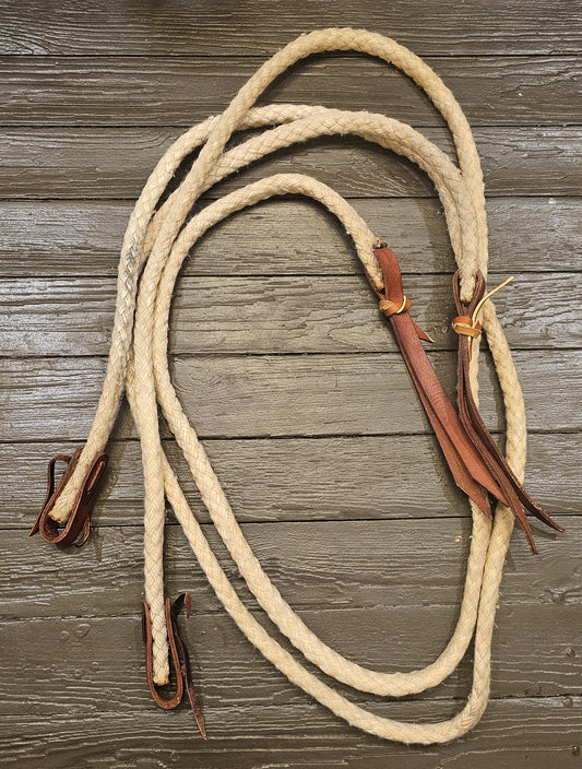 8' Waxed Cotton Split Reins, heavy