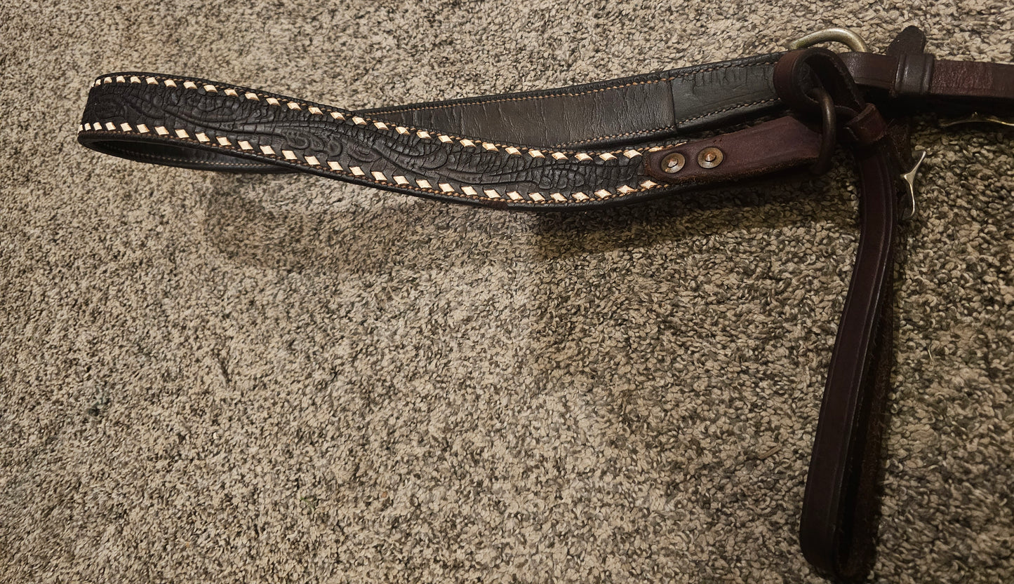 35" Buckstitch Tripping Collar Vintage Leather