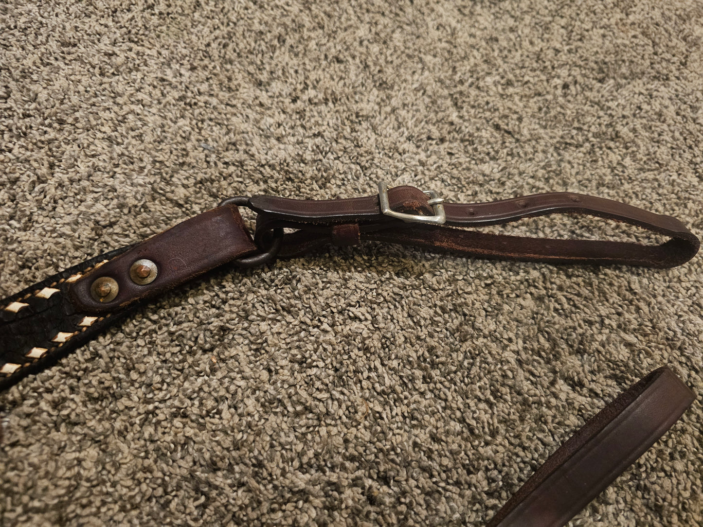 35" Buckstitch Tripping Collar Vintage Leather