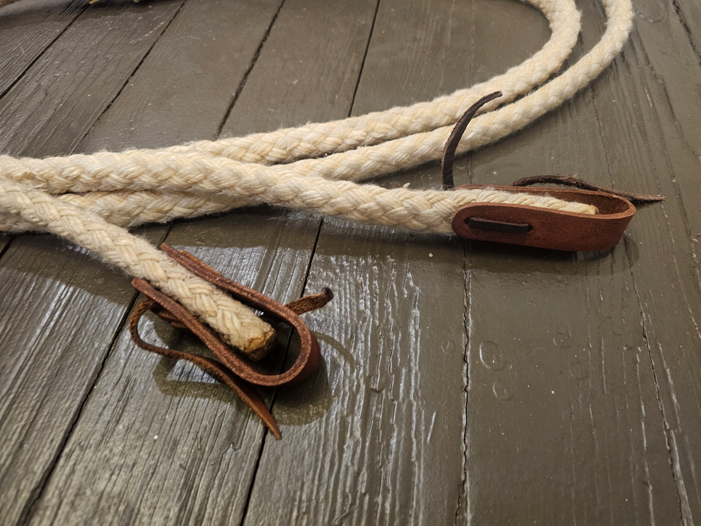 8' Waxed Cotton Split Reins, heavy