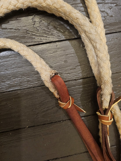 8' Waxed Cotton Split Reins, heavy