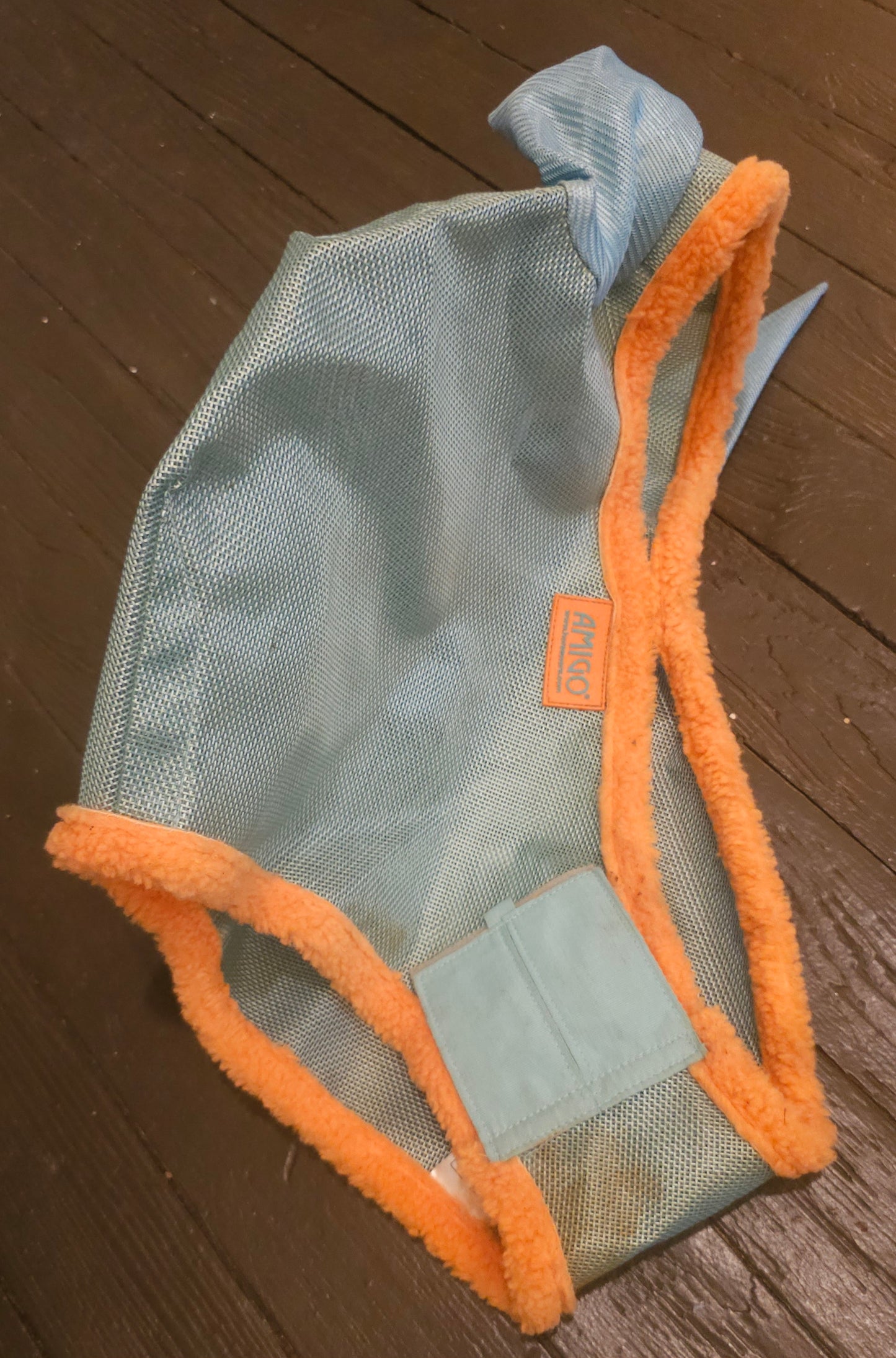 Amigo Fly Mask like new aqua orange full size/draft