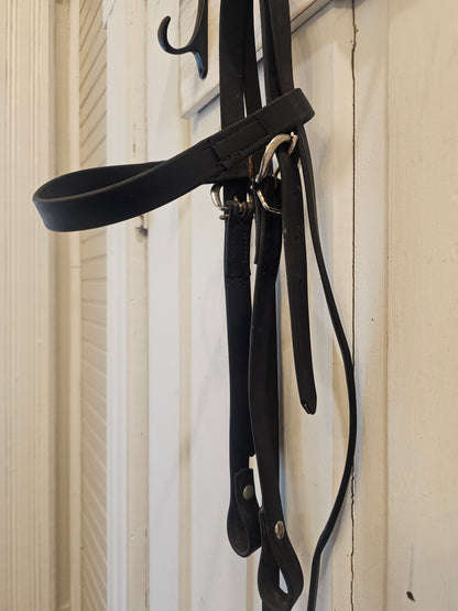 Black beta biothane western headstall used