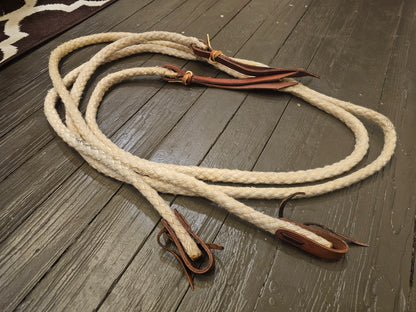 8' Waxed Cotton Split Reins, heavy