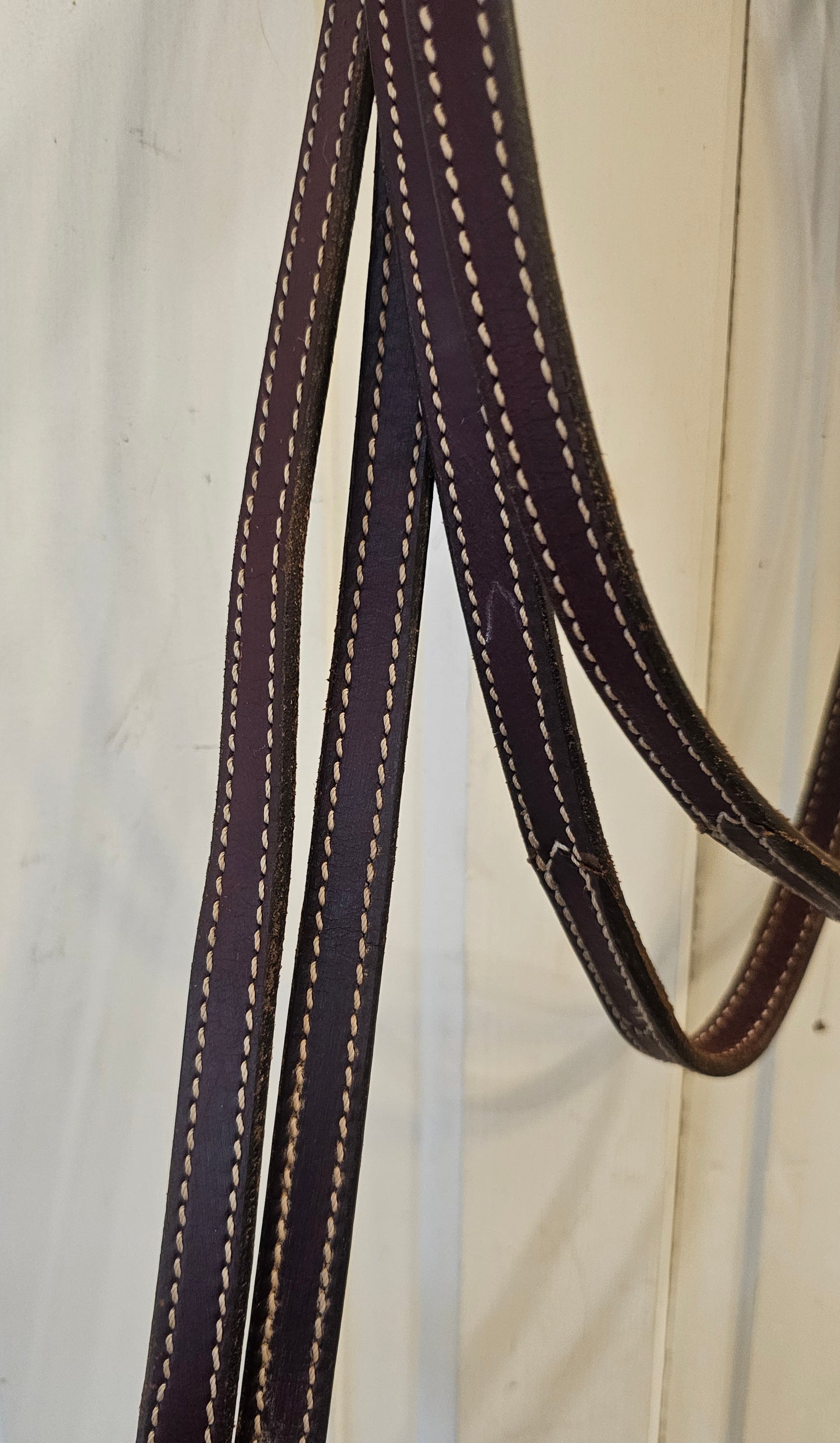 Stitched leather split reins, 5' pony