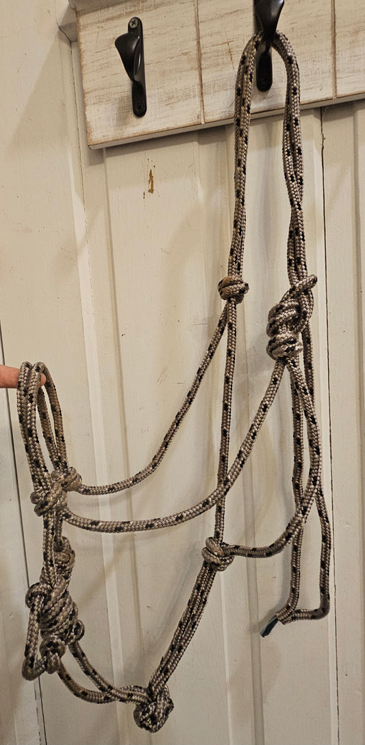 Bitless Bridle Sidepull, Rope Halter with Rein Loops