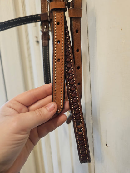 Western headstall basketweave tooled, like new