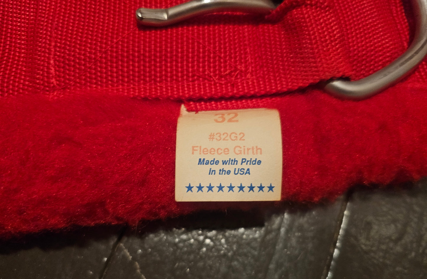 32" Red Western Fleece Girth, new