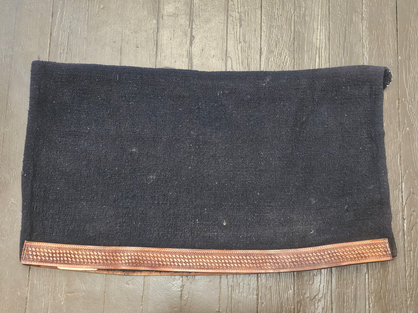 Circle Y black saddle blanket, used